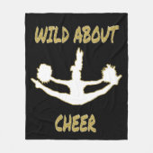 Wild over Cheer Black, White, Gold Fleece Blanket (Voorkant)