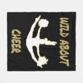 Wild over Cheer Black, White, Gold Fleece Blanket Deken (Voorkant (Horizontaal))