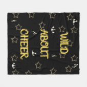 Wild Over Cheer met Tiny White Cheer Silhouetten Fleece Deken (Voorkant (Horizontaal))