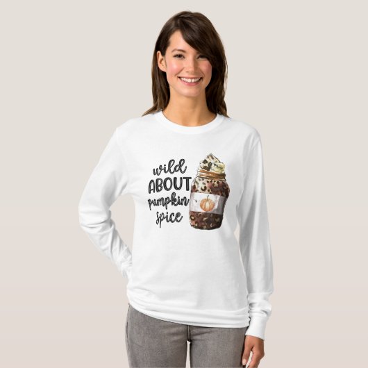 wild over Herfst van pompoenkruid T-shirt (Voorkant volledig)