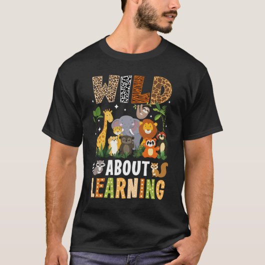 Wild over het leren van grappig terug naar school  t-shirt (Voorkant)