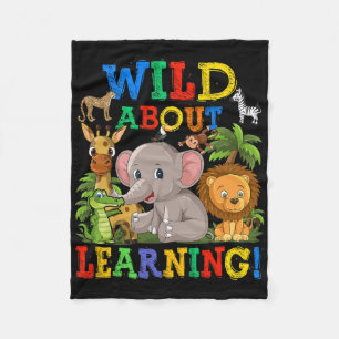Wild over het leren van safari-dieren Jungle Byck Fleece Deken