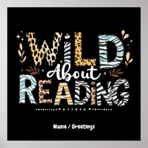 Wild over het lezen van boekliefhebber en dierlijk poster