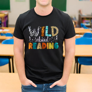 Wild over het lezen van grappige boeken lezer boek t-shirt