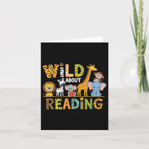 Wild over het lezen van Kind Love Wild Animal Boek Kaart