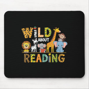 Wild over het lezen van Kind Love Wild Animal Boek Muismat