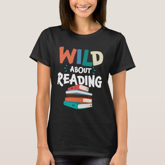 Wild over het lezen van literatuur bibliotheek boe t-shirt (Voorkant)