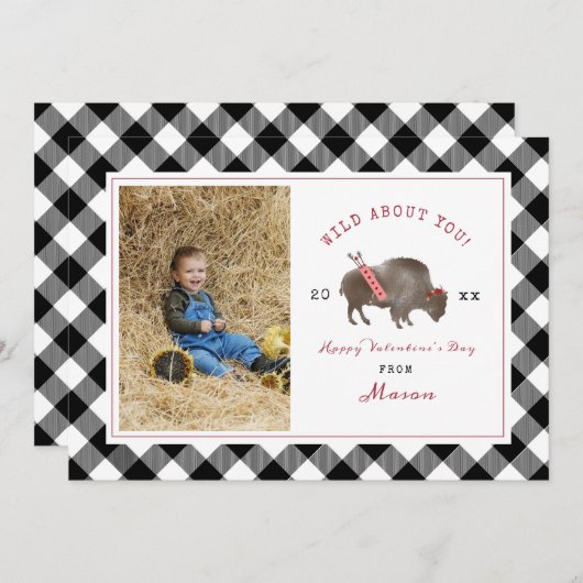 Wild Over je Buffalo Cupid Photo Valentijn (Voorkant / Achterkant)