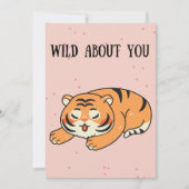 Wild Over je cartoon Tiger Valentijnsdag Feestdagenkaart (Voorkant)