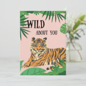Wild Over je oerwoud tijger Valentijnsdag Feestdagenkaart (Staand voorkant)