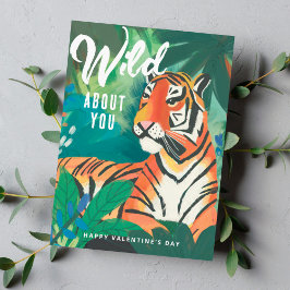 Wild Over je Oerwoud tijger Valentijnsdag Notitiekaartje