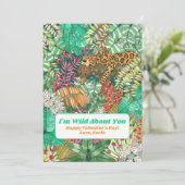 Wild Over je Oerwoud Valentijnsdag Holiday Kaart (Staand voorkant)