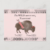 Wild over je Valentijn Bison Buffalo Cupid Briefkaart (Voorkant)