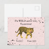 Wild over je Valentijn Tiger Kinder klaslokaal Briefkaart (Voorkant / Achterkant)