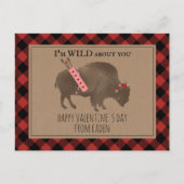 Wild over jou Buffalo Cupido Classroom Valentijn Briefkaart (Voorkant)