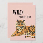 Wild over jou Jungle Tijger Valentijnsdag  Feestdagenkaart (Voorkant / Achterkant)