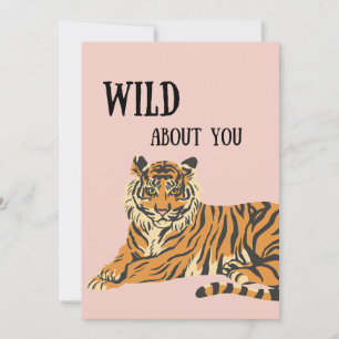 Wild Over Jou Jungle Tijger Valentijnsdag Feestdagenkaart