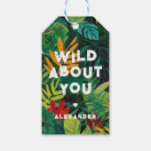 Wild over jou kleurrijk Oerwoud laat liefdeswoorde Cadeaulabel (Voorkant)