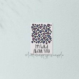 Wild over jou Paarse harten Valentijns Kaart