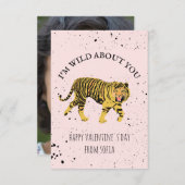 Wild Over jou Tiger Classroom Foto Valentijn Kaart (Voorkant / Achterkant)