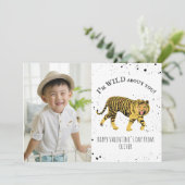 Wild Over jou Tijger Valentijn Foto Kaart (Staand voorkant)