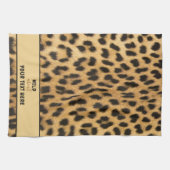 WILD OVER JOUW TEKST Leopard Print Custom Theedoek (Horizontaal)