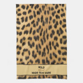 WILD OVER JOUW TEKST Leopard Print Custom Theedoek (Verticaal)