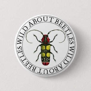 Wild over kevers ronde button 5,7 cm