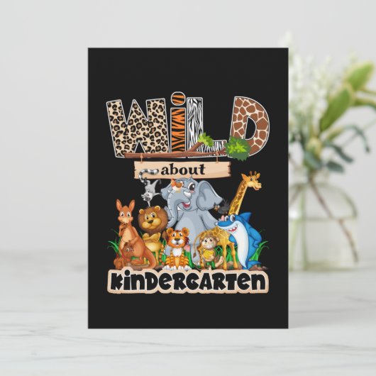 Wild Over Kindergarten Kaart (Staand voorkant)