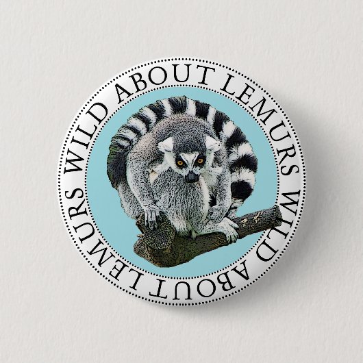 Wild Over Lemurs Ronde Button 5,7 Cm (Voorkant)