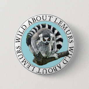 Wild Over Lemurs Ronde Button 5,7 Cm