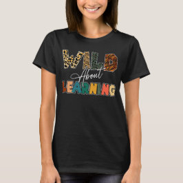 Wild over leren Lopard-leraar T-shirt
