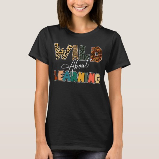 Wild over leren Lopard-leraar T-shirt (Voorkant)
