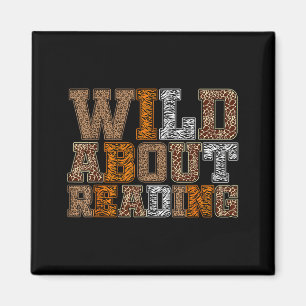 Wild over lezen boek dier print kids boek magneet