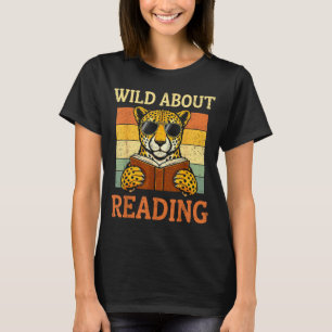 Wild over lezen Funny Luipaard Jachtluipaard Boek T-shirt
