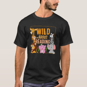 Wild Over Lezen Leuke Zoo Dieren Boeken Student T-shirt
