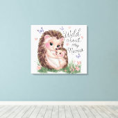 Wild over mijn mama - Cute dierlijke wandkunst pri Canvas Afdruk (Insitu (Houten vloer))