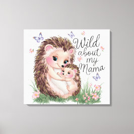 Wild over mijn mama - Cute dierlijke wandkunst pri Canvas Afdruk