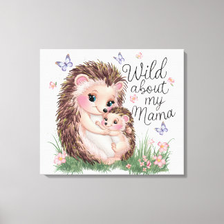 Wild over mijn mama - Cute dierlijke wandkunst pri Canvas Afdruk