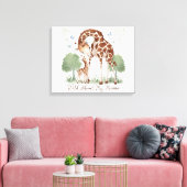 Wild Over Mijn Mama Giraffe Waterverf Kwekerij Kun Canvas Afdruk (Insitu (Woonkamer))