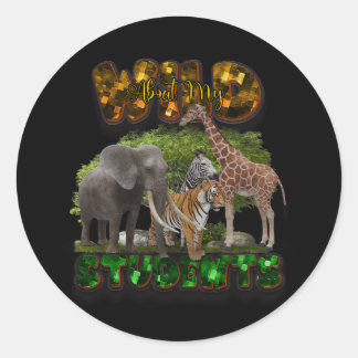 Wild Over Mijn Studenten Dieren Leraar T-shirt Wil Ronde Sticker