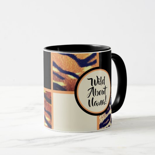 Wild over Nana Animal Print cadeau Mok (Voorkant rechts)