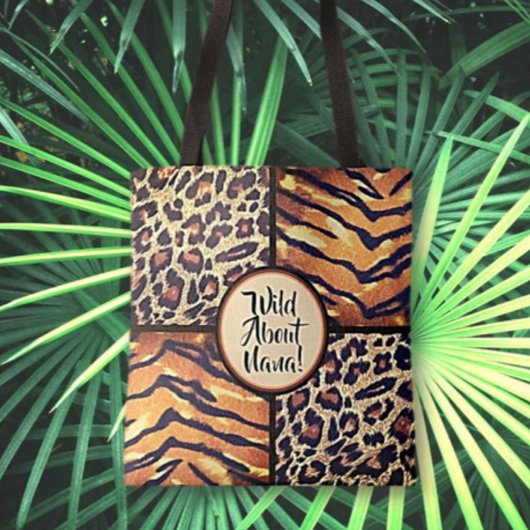 Wild Over nana dierenprint Tote Bag