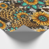 Wild over Pareltjes en zonnebloemen Cadeaupapier (Hoek)