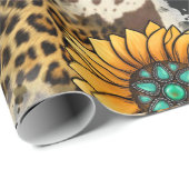 Wild over Pareltjes en zonnebloemen Cadeaupapier (Rol Hoek)