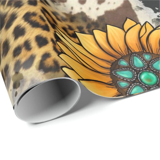 Wild over Pareltjes en zonnebloemen Cadeaupapier (Rol Hoek)