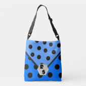 Wild Over Polka Dots_Black op Blues_Monogrammed Crossbody Tas (Achterkant)