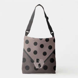 Wild Over Polka Dots_Black op Taupe_Monogrammed Crossbody Tas