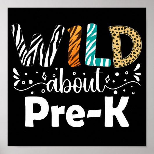 Wild over pre-k grappige student leraar school poster (Voorkant)