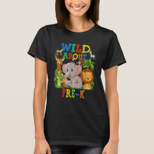 Wild over Pre K Safari Dieren Jungle Terug naar Sc T-shirt
